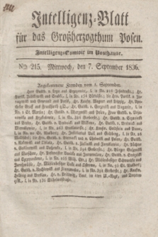 Intelligenz-Blatt für das Großherzogthum Posen. 1836, Nro. 215 (7 September)