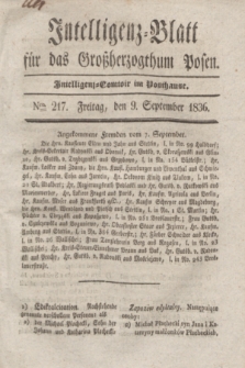 Intelligenz-Blatt für das Großherzogthum Posen. 1836, Nro. 217 (9 September) + dod.