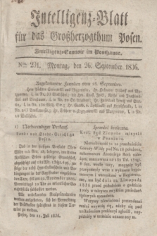 Intelligenz-Blatt für das Großherzogthum Posen. 1836, Nro. 231 (26 September) + dod.