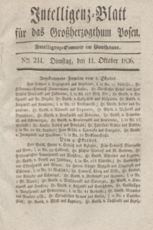 Intelligenz-Blatt für das Großherzogthum Posen. 1836, Nro. 244 (11 Oktober)