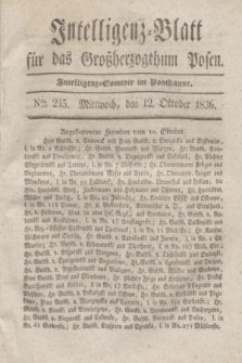 Intelligenz-Blatt für das Großherzogthum Posen. 1836, Nro. 245 (12 Oktober) + dod.