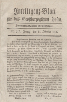 Intelligenz-Blatt für das Großherzogthum Posen. 1836, Nro. 247 (14 Oktober)