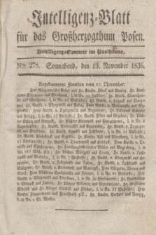 Intelligenz-Blatt für das Großherzogthum Posen. 1836, Nro. 278 (19 November) + dod.