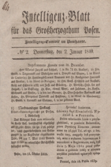 Intelligenz-Blatt für das Großherzogthum Posen. 1840, № 2 (2 Januar)