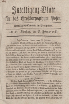 Intelligenz-Blatt für das Großherzogthum Posen. 1840, № 48 (25 Februar)