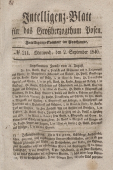 Intelligenz-Blatt für das Großherzogthum Posen. 1840, № 211 (2 September)