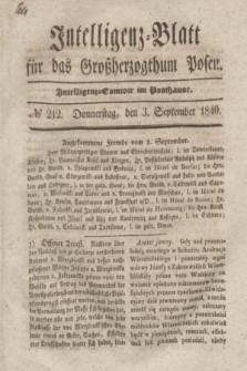 Intelligenz-Blatt für das Großherzogthum Posen. 1840, № 212 (3 September)