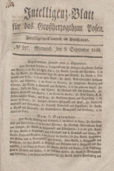 Intelligenz-Blatt für das Großherzogthum Posen. 1840, № 217 (9 September)