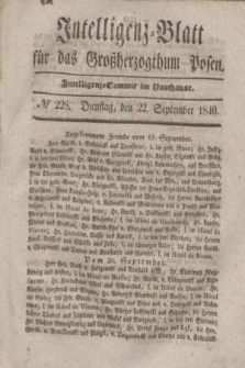 Intelligenz-Blatt für das Großherzogthum Posen. 1840, № 228 (22 September) + dod.