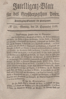 Intelligenz-Blatt für das Großherzogthum Posen. 1840, № 233 (28 September)