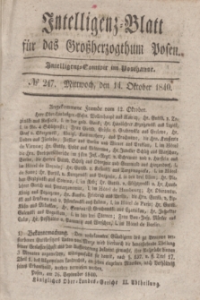 Intelligenz-Blatt für das Großherzogthum Posen. 1840, № 247 (14 Oktober)