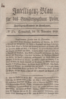 Intelligenz-Blatt für das Großherzogthum Posen. 1840, № 274 (14 November)