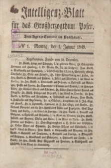 Intelligenz-Blatt für das Großherzogthum Posen. 1849, № 1 (1 Januar) + dod.