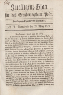 Intelligenz-Blatt für das Großherzogthum Posen. 1849, № 72 (24 März)