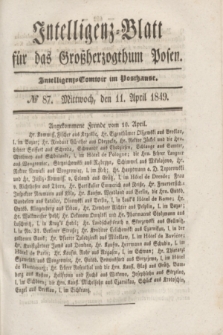 Intelligenz-Blatt für das Großherzogthum Posen. 1849, № 87 (11 April)