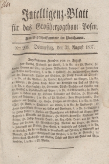 Intelligenz-Blatt für das Großherzogthum Posen. 1837, Nro. 208 (31 August) + dod.