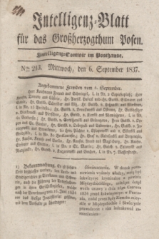 Intelligenz-Blatt für das Großherzogthum Posen. 1837, Nro. 213 (6 September)
