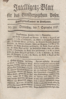 Intelligenz-Blatt für das Großherzogthum Posen. 1837, Nro. 214 (7 September) + dod.