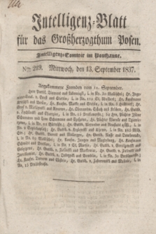 Intelligenz-Blatt für das Großherzogthum Posen. 1837, Nro. 219 (13 September)