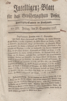 Intelligenz-Blatt für das Großherzogthum Posen. 1837, Nro. 233 (29 September) + dod.