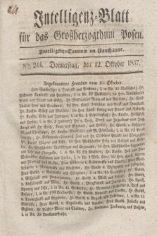 Intelligenz-Blatt für das Großherzogthum Posen. 1837, Nro. 244 (12 Oktober) + dod.