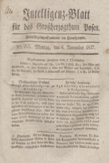 Intelligenz-Blatt für das Großherzogthum Posen. 1837, Nro. 265 (6 November) + dod.
