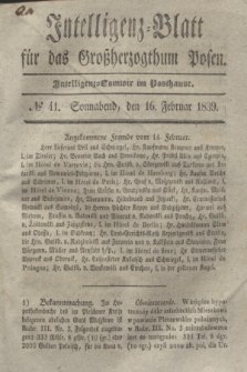 Intelligenz-Blatt für das Großherzogthum Posen. 1839, № 41 (16 Februar) + dod.