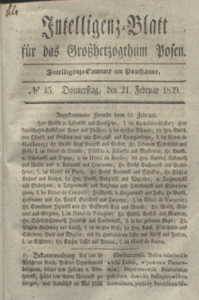 Intelligenz-Blatt für das Großherzogthum Posen. 1839, № 45 (21 Februar) + dod.
