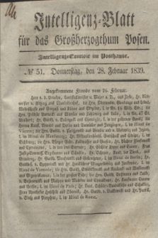 Intelligenz-Blatt für das Großherzogthum Posen. 1839, № 51 (28 Februar)