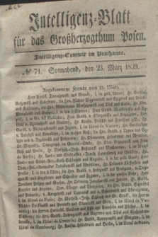 Intelligenz-Blatt für das Großherzogthum Posen. 1839, № 71 (23 März)