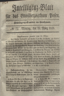 Intelligenz-Blatt für das Großherzogthum Posen. 1839, № 72 (25 März) + dod.