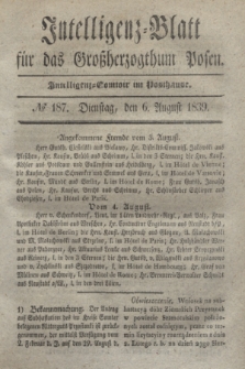 Intelligenz-Blatt für das Großherzogthum Posen. 1839, № 187 (6 August)