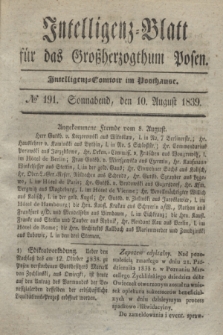 Intelligenz-Blatt für das Großherzogthum Posen. 1839, № 191 (10 August) + dod.