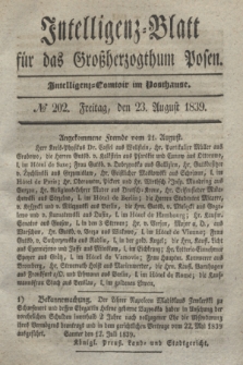 Intelligenz-Blatt für das Großherzogthum Posen. 1839, № 202 (23 August) + dod.