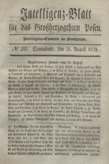 Intelligenz-Blatt für das Großherzogthum Posen. 1839, № 203 (24 August)