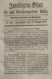 Intelligenz-Blatt für das Großherzogthum Posen. 1839, № 209 (31 August)