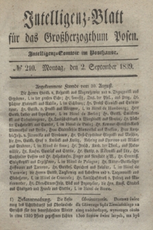 Intelligenz-Blatt für das Großherzogthum Posen. 1839, № 210 (2 September)