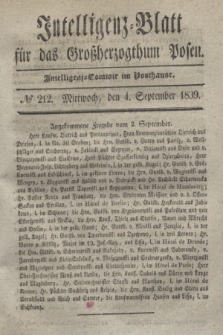 Intelligenz-Blatt für das Großherzogthum Posen. 1839, № 212 (4 September)