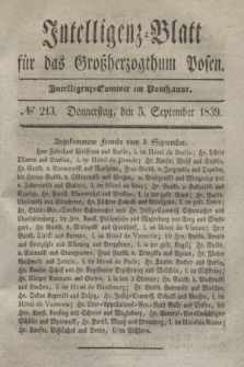 Intelligenz-Blatt für das Großherzogthum Posen. 1839, № 213 (5 September)