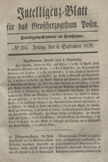 Intelligenz-Blatt für das Großherzogthum Posen. 1839, № 214 (6 September)