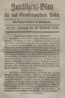 Intelligenz-Blatt für das Großherzogthum Posen. 1839, № 217 (10 September)