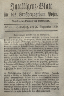 Intelligenz-Blatt für das Großherzogthum Posen. 1839, № 231 (26 September)