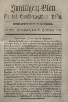 Intelligenz-Blatt für das Großherzogthum Posen. 1839, № 233 (28 September)