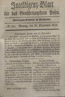 Intelligenz-Blatt für das Großherzogthum Posen. 1839, № 234 (30 September) + dod.