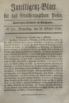 Intelligenz-Blatt für das Großherzogthum Posen. 1839, № 243 (10 Oktober)