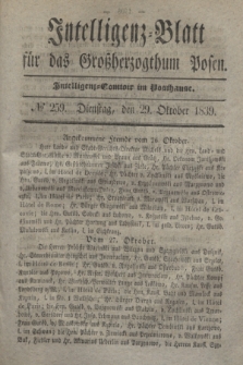 Intelligenz-Blatt für das Großherzogthum Posen. 1839, № 259 (29 Oktober)