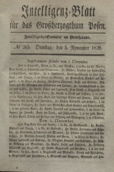Intelligenz-Blatt für das Großherzogthum Posen. 1839, № 265 (5 November)