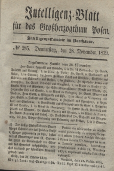 Intelligenz-Blatt für das Großherzogthum Posen. 1839, № 285 (28 November)