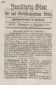 Intelligenz-Blatt für das Großherzogthum Posen. 1843, № 217 (11 September)