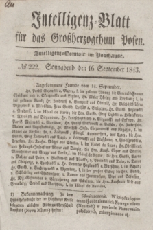 Intelligenz-Blatt für das Großherzogthum Posen. 1843, № 222 (16 September)